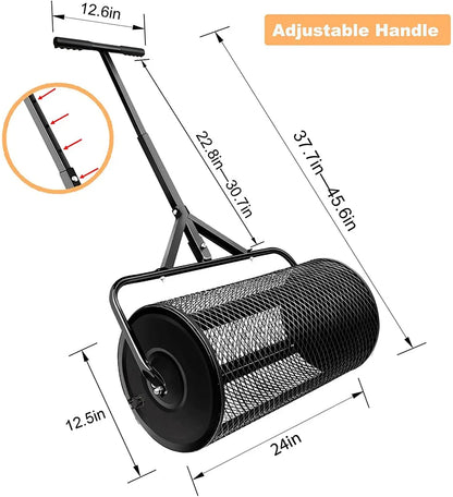T Shape Handle Compost , Peat Moss , Metal Mesh Manure Spreader For Lawns, Garden Planting Seeding，Grape crushing tool