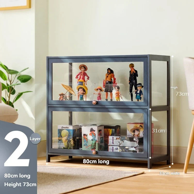 Handmade display cabinet, imitation glass transparent dustproof display cabinet, Lego toy acrylic storage box, bookshelf shelf