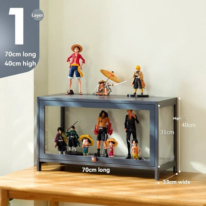 Handmade display cabinet, imitation glass transparent dustproof display cabinet, Lego toy acrylic storage box, bookshelf shelf