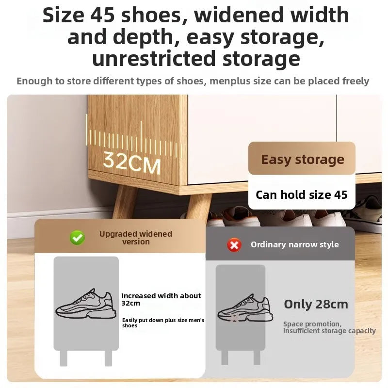 Shoe cabinet, indoor new entry locker at the entrance of the home, integrated storage shoe rack against the wall