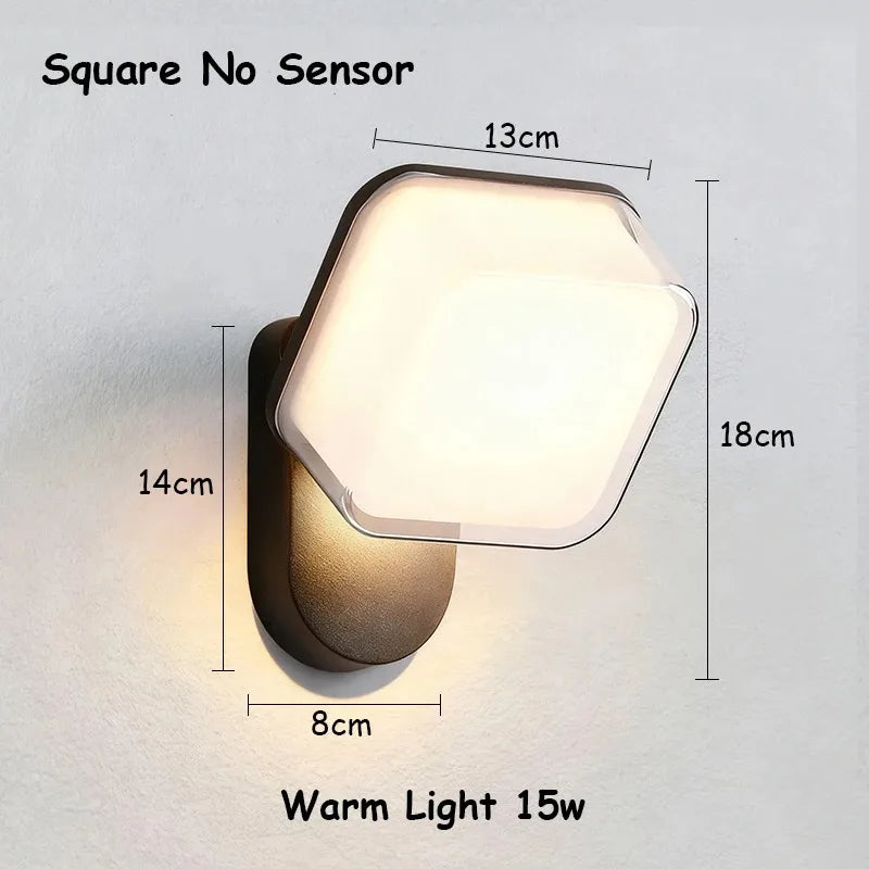 Courtyard Wall Lamps with Sensor Outdoor Waterproof Wall Lamps Villa Entrance and Terrace Lighting Lamps, Outdoor Balcony Lamps