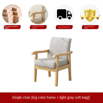 Solid wood chair single sofa chair computer desk chair home comfortable backrest armchair sitting mahjong elderly chair