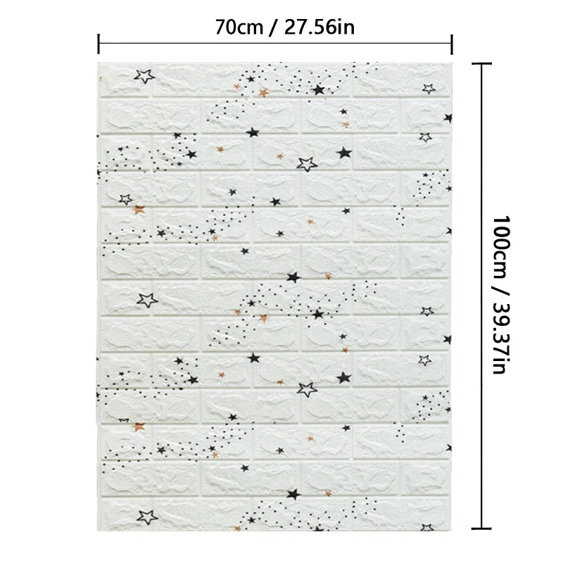 70cmx1/2/3/5/10m 3D Paper Wall Adhesive Living Room PVC Self-adhesive Panels Home Decoration Wallpapers Waterproof Wall Stickers