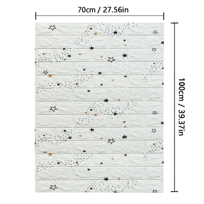 70cmx1/2/3/5/10m 3D Paper Wall Adhesive Living Room PVC Self-adhesive Panels Home Decoration Wallpapers Waterproof Wall Stickers