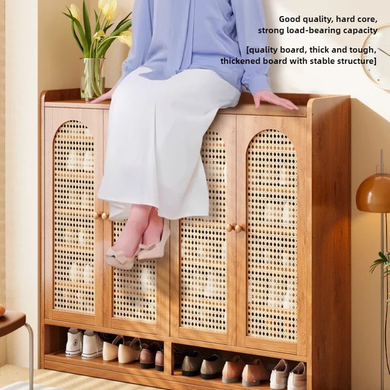 Vertical multi-layer shoe rack, household large capacity living room storage, entrance cabinet, multifunctional storage rack