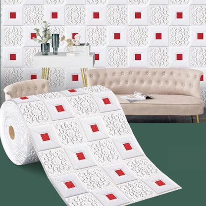 70cmx1m/2m/3m/5m/10m Waterproof 3D Stereo Wall Sticker Ceiling Bedroom Living Room Self-adhesive Background Decoration Wallpaper