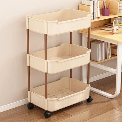 Mobile Storage Rack Trolley Kitchen Bathroom Bedroom Multi Storey Snacks Storage Rack with Wheels Organizer Home Accessories