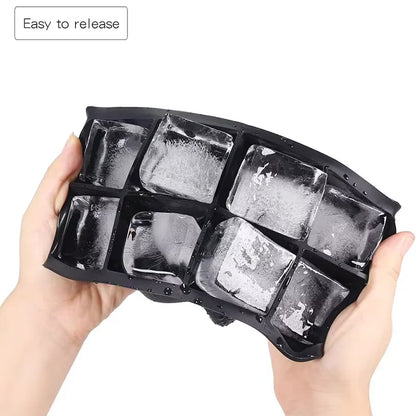 Large Ice Cube Tray Silicone Ice Cubes Mold Easy Release Whiskey Ice Tray With Lid Stackable Square Ice Mold For Cocktails Juice