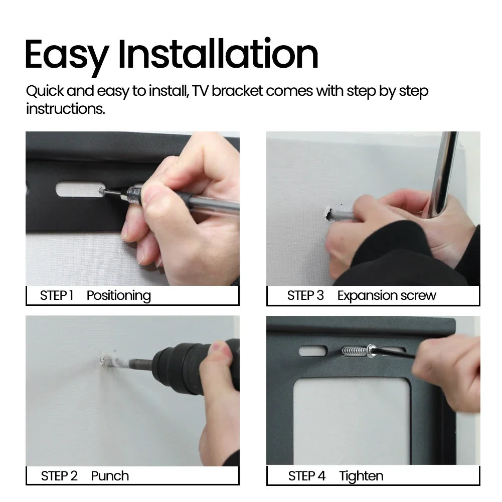 BESHI LED LCD TV Wall Mount Bracket Tilt Adjustable Strengthen TV Support for 26''-60'' Load up to 50kg  VESA 400mm*400mm