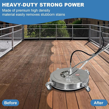 20 inch 4600 PSI Pressure Washer Surface Cleaner with 4 Wheels & Dual Handles for Cleaning Driveways, Sidewalks, Decks & Patios