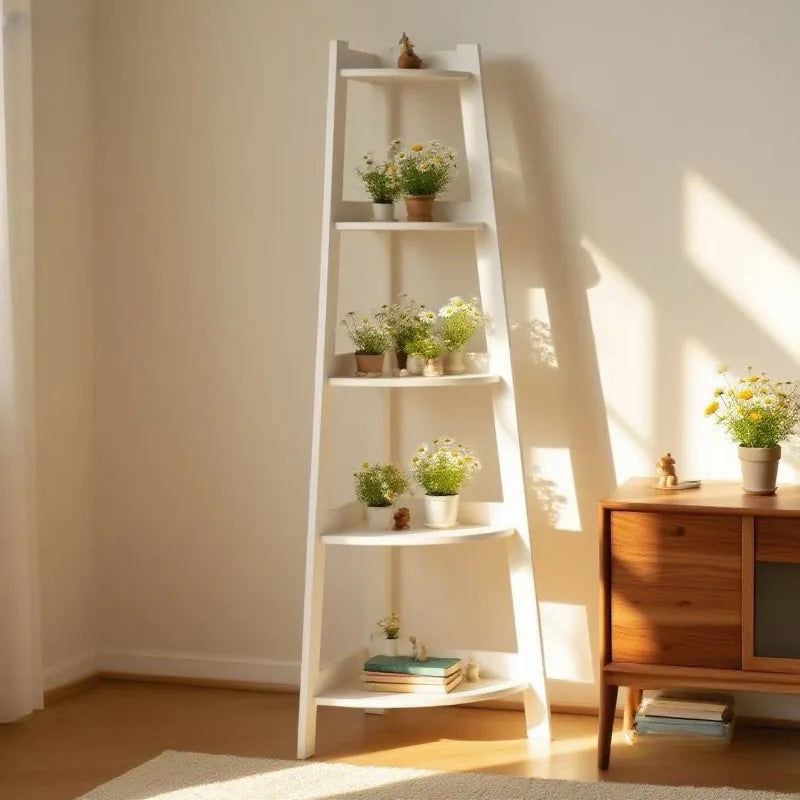 Tiered Ladder Plant Stand Plant Shelf Corner Balcony Indoor Outdoor Space Saving Modern Nordic Wooden Metal Flower Pot Furniture