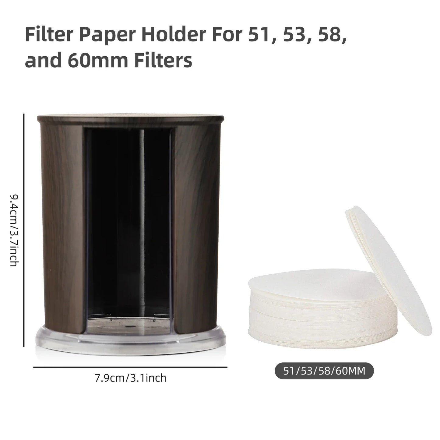 Bincoo Mocha Pot Filter Paper Storage Box Round 60mm Handle Powder Bowl Coffee Filter Paper 58mm ABS Washable Barista Tool
