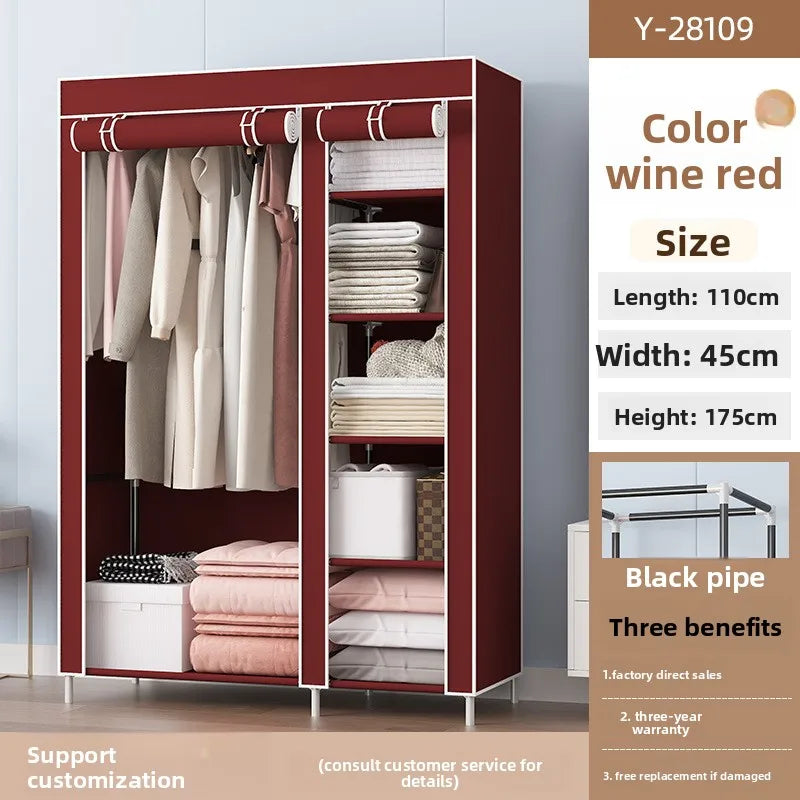 Simple wardrobe storage non-woven fabric assembly folding foreign trade e****mical cloth wardrobe