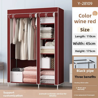 Simple wardrobe storage non-woven fabric assembly folding foreign trade e****mical cloth wardrobe