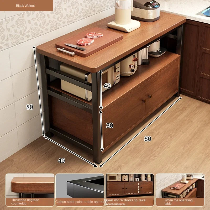 Multifunctional kitchen storage rack, sideboard cabinet, floor-standing wall table, workbench, cookware and bowl storage cabinet