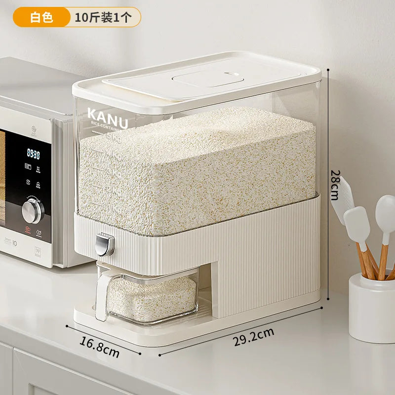 High-end pressing rice bucket, insect-proof and moisture-proof sealing, household food-grade rice box, flour storage container