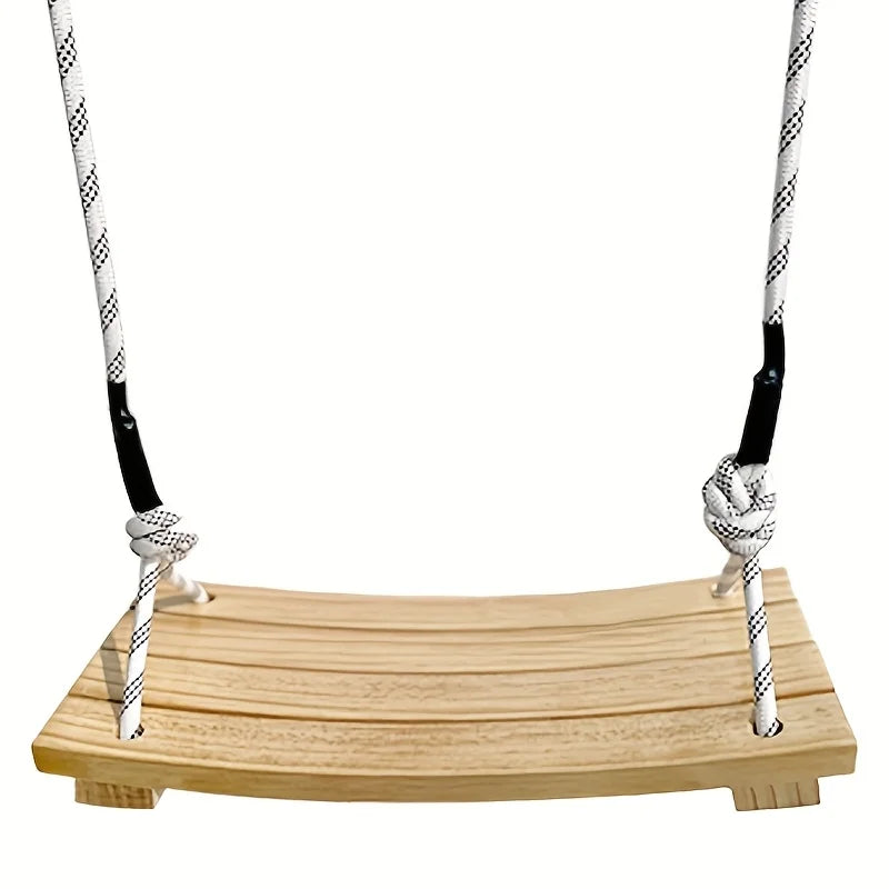 Adult Hanging Swing Chair - Solid Wood Porch Swing for Indoor/Outdoor Use, Garden Tree Hammock with Weather-Resistant Finish