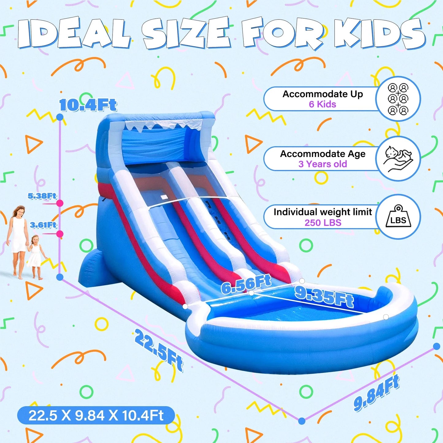 Water Slide Grade Inflatable Water Slide Outdoor Indoor, Birthday Party Inflatable Grade Water Slide Swimming Pool,  Slide Park
