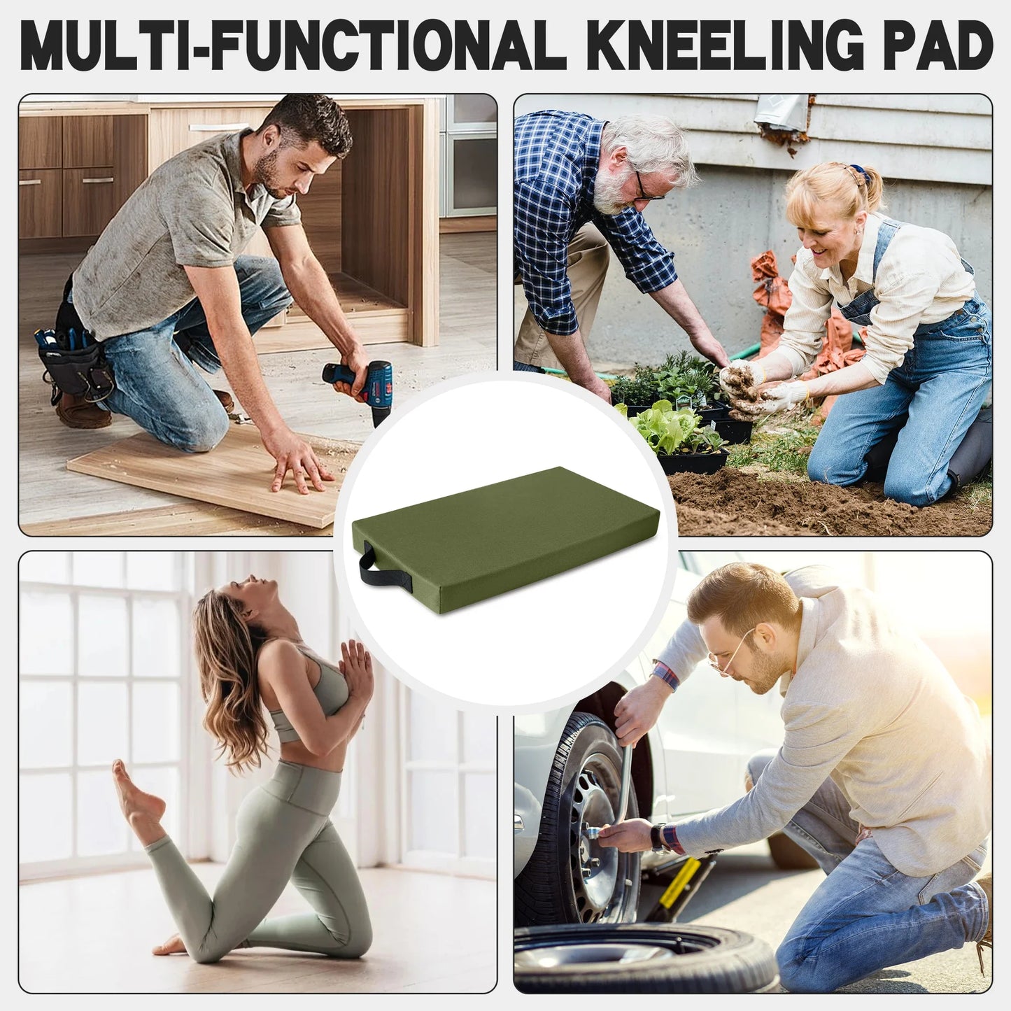 Extra Thick Garden Knee Pad Waterproof Easy Clean Portable Non-Slip Kneeling Cushion for Outdoor Gardening, Flooring, Repairs