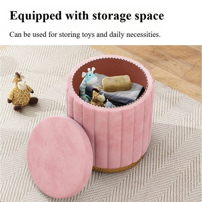 Fashion Storage Stool, Shoe Changing Stool, Makeup Stool, Bedroom Dressing Table Round Stool, New Round Stool with Storage Space
