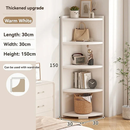 Corner storage cabinet for home use, simple foyer, coat rack, corner wall display cabinet, floor standing bookshelf, bedroom sid