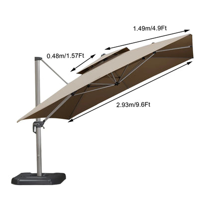 3X3M Outdoor Roman Umbrella Polyester Sunshade Umbrella Cloth Replacement Sunscreen and Rainproof Cloth Garden Courtyard