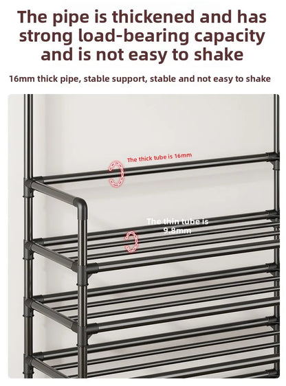 Multi-layer Door-mounted Shoe Hat Rack - Simple Assembly Household Integrated Multi-functional Storage Cabinet for Home Use