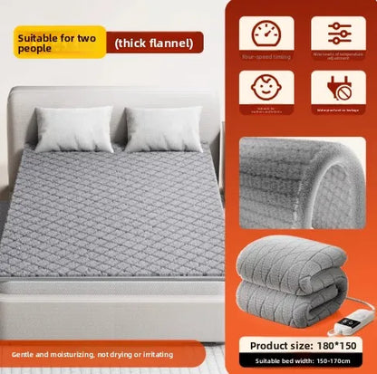 Electric Heated Blanket Soft Plush Fast Heating Dual Zone Remote Auto Shutoff Queen King Size Machine Washable Manta Para Cama