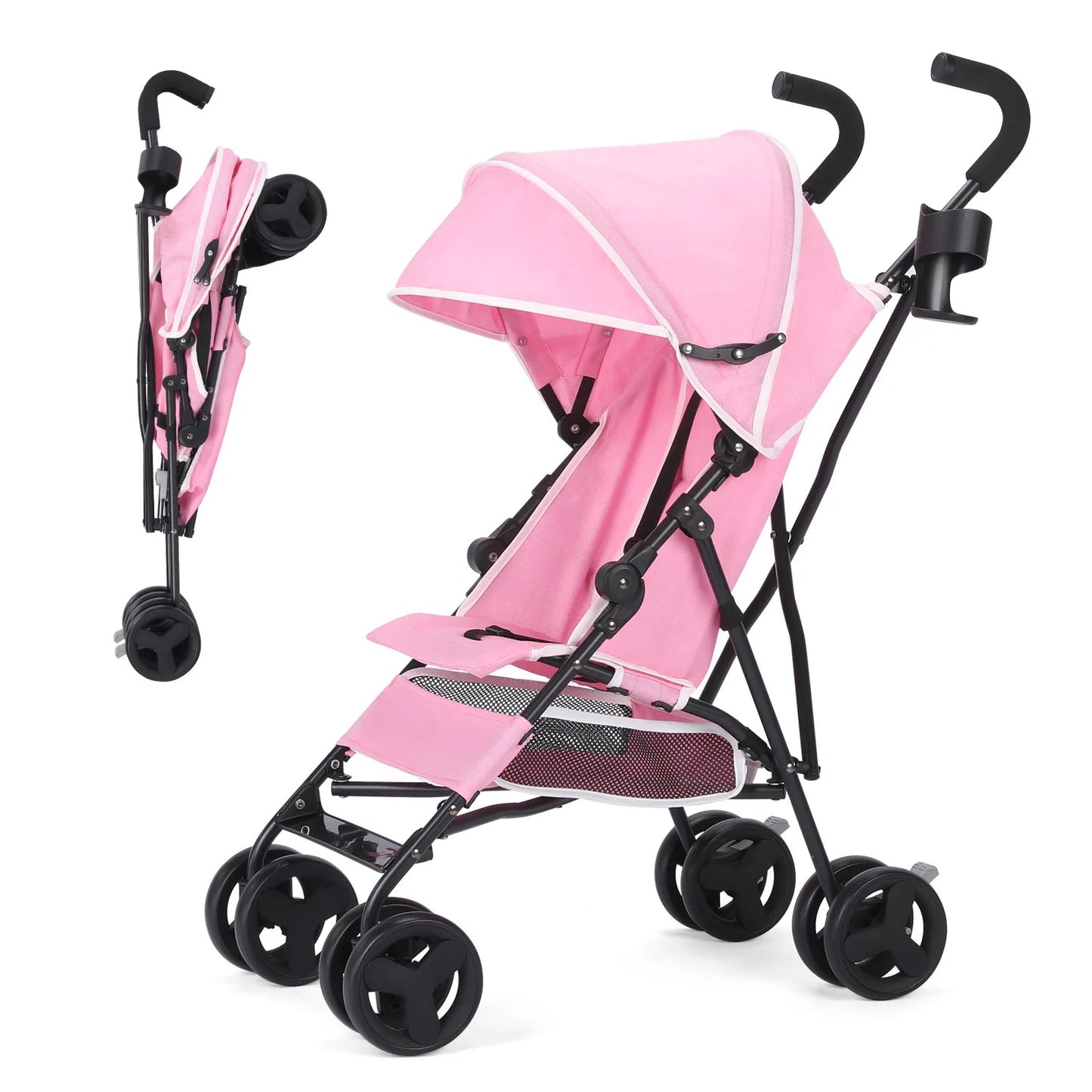 Umbrella Stroller, Lightweight Compact Foldable Baby Stroller for Travel, Easy One-Hand Fold, Multi-Position Canopy