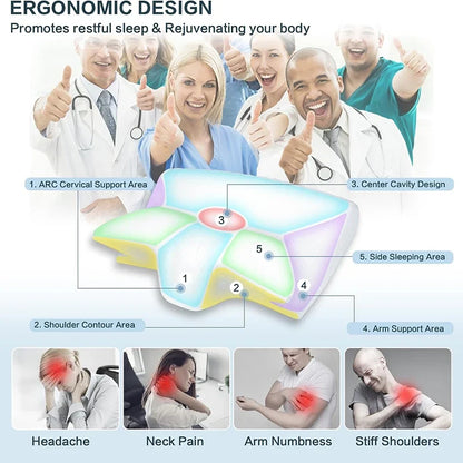 Comfortable Memory Foam Sleep Pillow Butterfly Sleep Memory Neck Pillow Cervical Orthopedic Neck Massage Slow Rebound Bed Pillow
