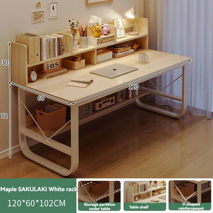 Computer Desk, Desktop, Home Bookshelf Integrated, Student Bedroom, Study Writing, Desk And Chair Combination, Simple Office Des