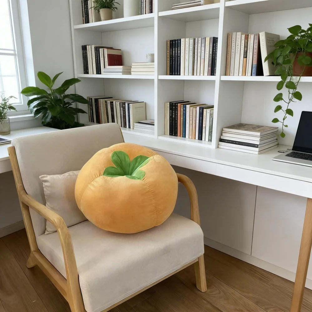Thickened Cushion with Tomato-Shaped Pillow Vegetable Mushroom Persimmon Round Cushion Pad for Window Seat Pillows for Bedroom