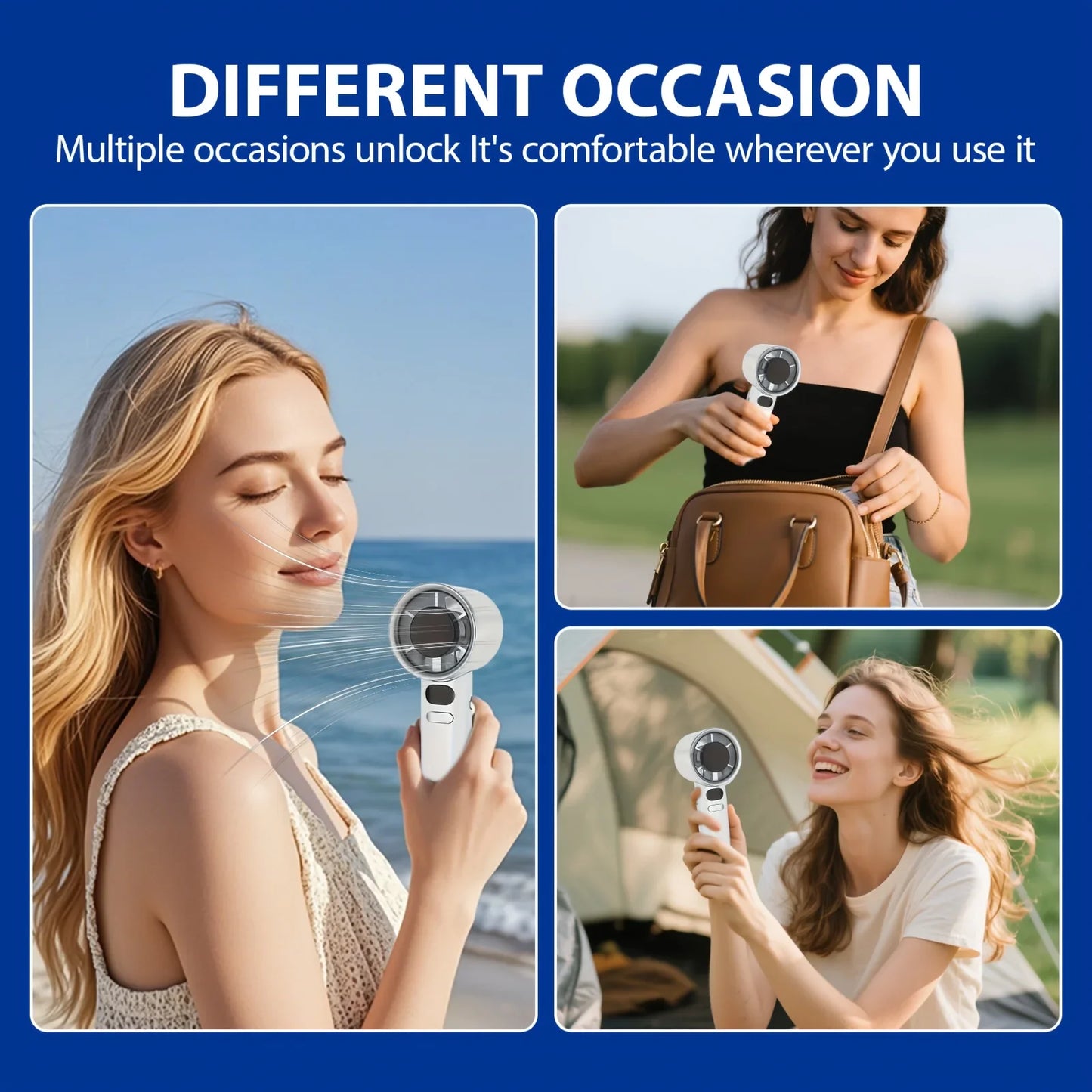 Handheld mini fan, powerful 400mAh wind speed, convenient USB charging, suitable for travel, outdoor activities, and summer