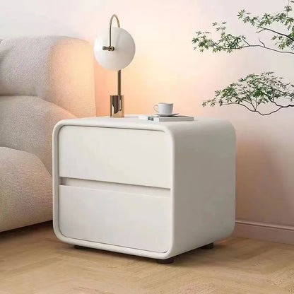Simple modern bedside table cream style solid wood storage ultra-narrow new 2-layer light luxury bedroom storage bedside home