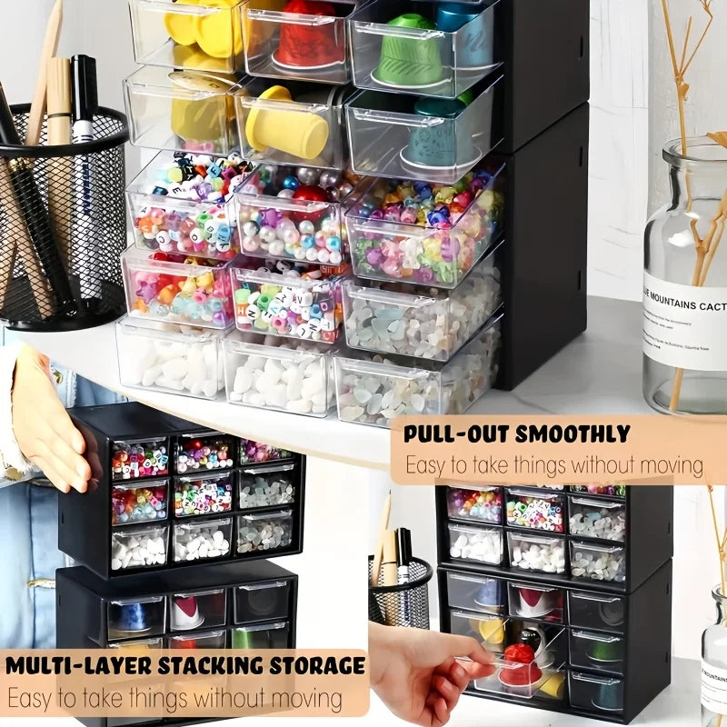 Dustproof Multi-Grid Desktop Drawer Organizer - Portable Storage Box for Jewelry, Cosmetics, Desk Drawer Organizer Box