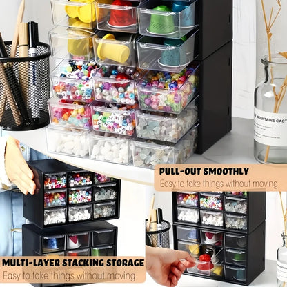 Dustproof Multi-Grid Desktop Drawer Organizer - Portable Storage Box for Jewelry, Cosmetics, Desk Drawer Organizer Box
