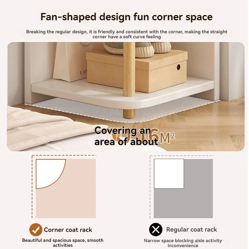 Corner storage cabinet for home use, simple foyer, coat rack, corner wall display cabinet, floor standing bookshelf, bedroom sid