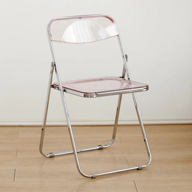 Internet celebrity folding chair acrylic transparent chair completed photo without chair simple folding crystal diningchairstool