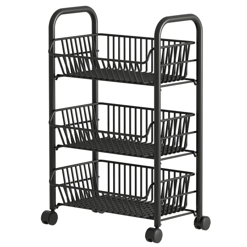 Slim Multi Tier Rolling Kitchen Trolley Organizer Cart Wheels Foldable Mobile Storage Rack Pantry Balcony Bedroom Living Room