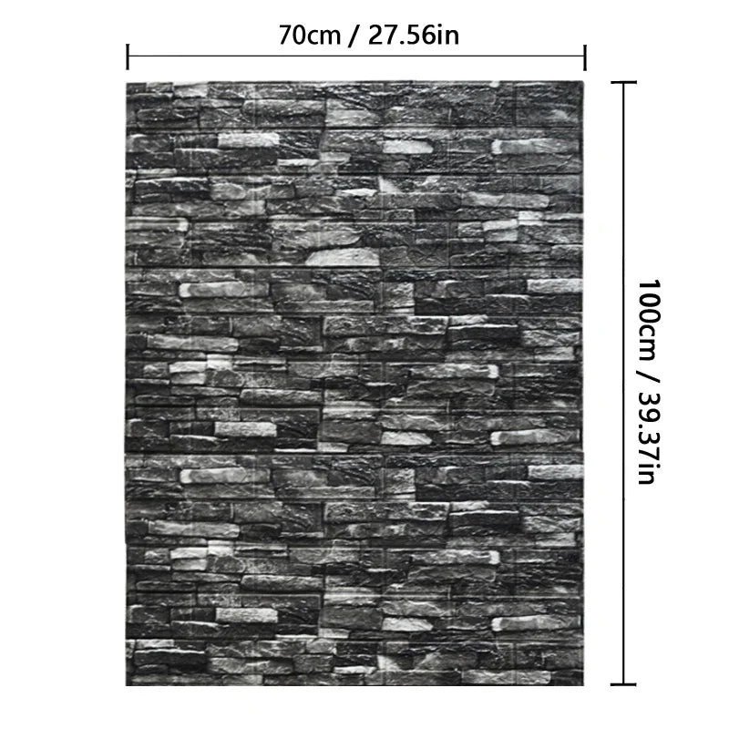 70cmx1/2/3/5/10m 3D Paper Wall Adhesive Living Room PVC Self-adhesive Panels Home Decoration Wallpapers Waterproof Wall Stickers