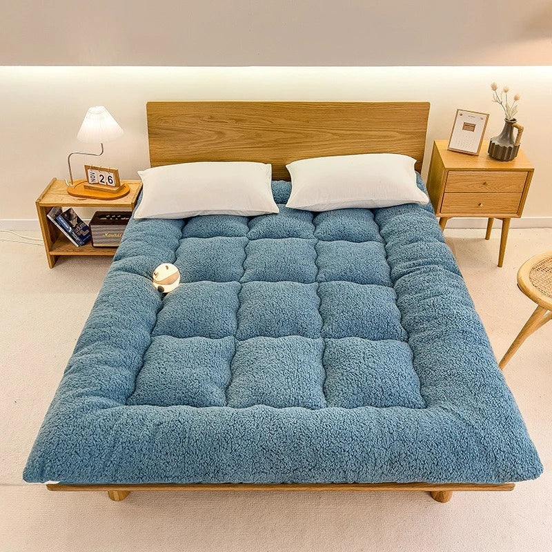 Winter padded lambswool mattress plus velvet dormitory home soft pad single and double warm pad quilt.