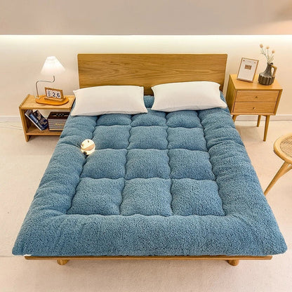 Winter padded lambswool mattress plus velvet dormitory home soft pad single and double warm pad quilt.