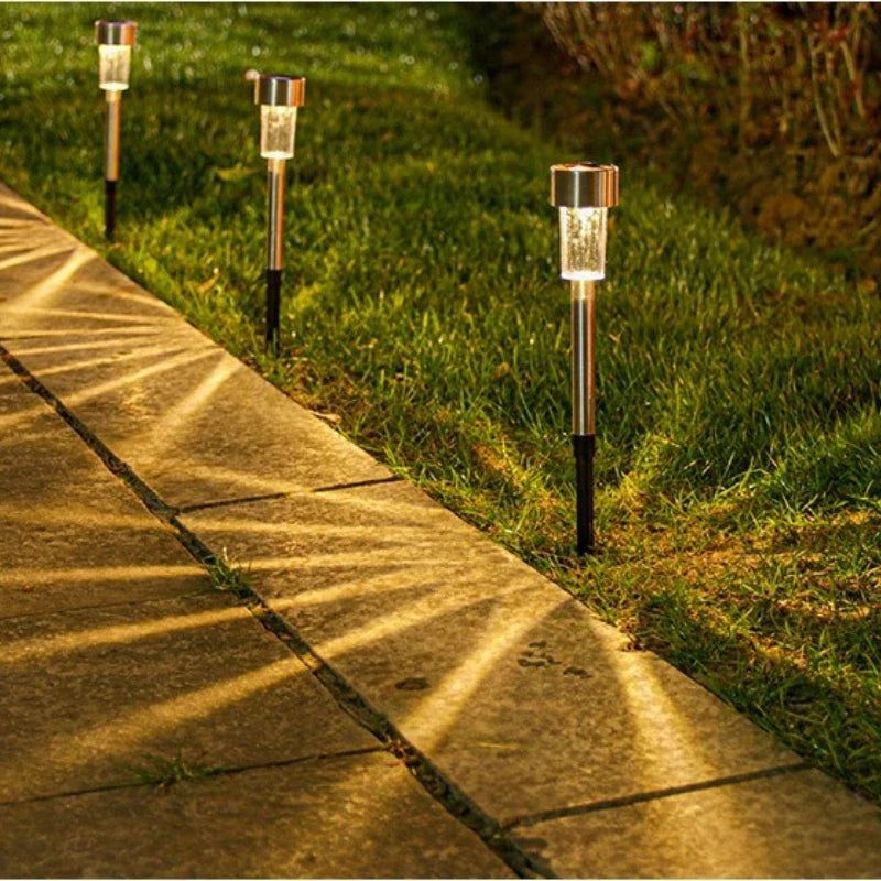 1pcs Solar Outdoor Lights New Garden Lamps Powered Landscape Path Yard Backyard Lawn Patio Decorative LED Lighting Waterproof