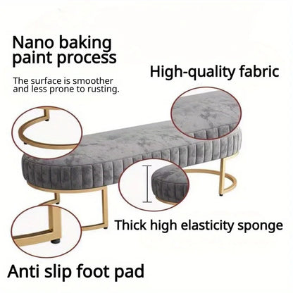 Nordic Fabric Ottomans Long Sofa Bench Luxury Home Creative Doorway Corridor Shoe Changing Stool Fitting Room Chair