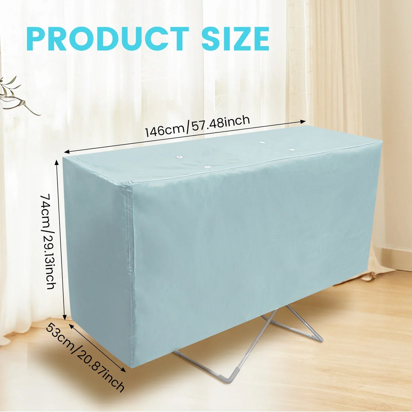 Heated Clothes Airer Drying Cover Polyester Drying Rack Dustproof Cover Foldable Clothes Rack Protective Cover Home Accessories