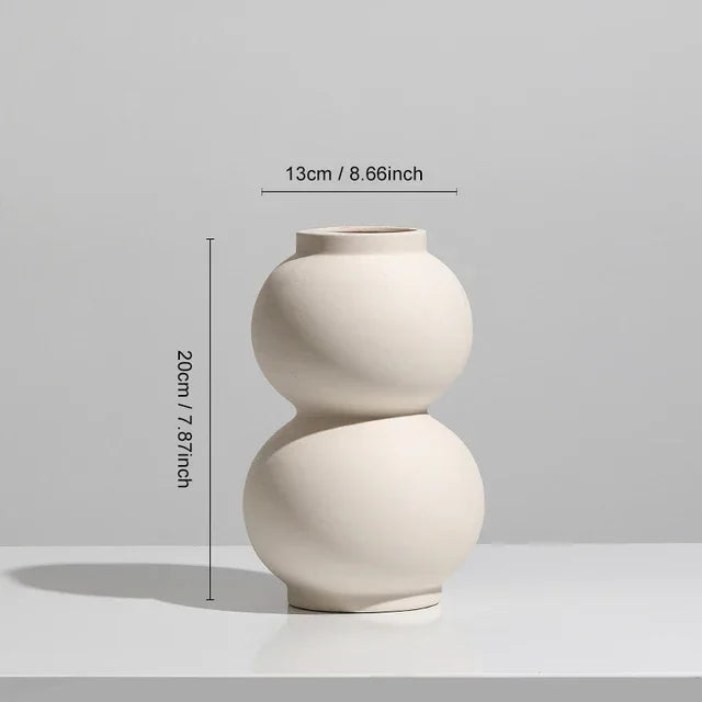 Nordic Style Flower Vase Morandi Geometric Vase Ceramic Art Crafts Bedroom Living Room Desktop Decoration Vase Decoration Home