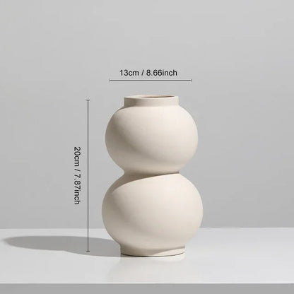 Nordic Style Flower Vase Morandi Geometric Vase Ceramic Art Crafts Bedroom Living Room Desktop Decoration Vase Decoration Home
