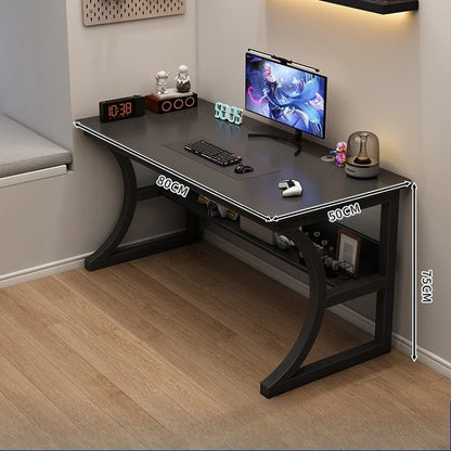 Ergonomic Gaming Computer Desk Storage Shelf Home Office Study Station Adjustable Height Desktop Table Cable Management  Desks