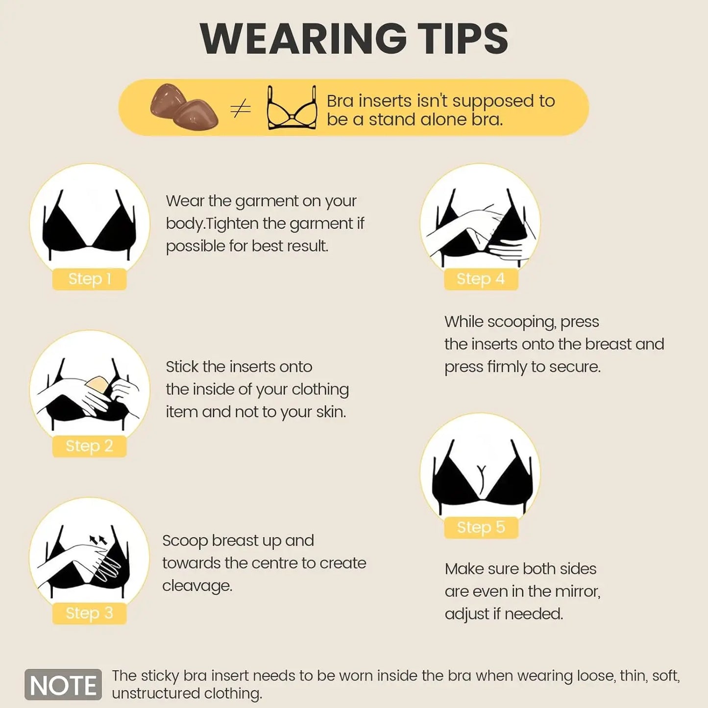 Double sided adhesive bra push-pull lifting pad is a self-adhesive pad used for bikinis, swimsuits, and strapless sports bras