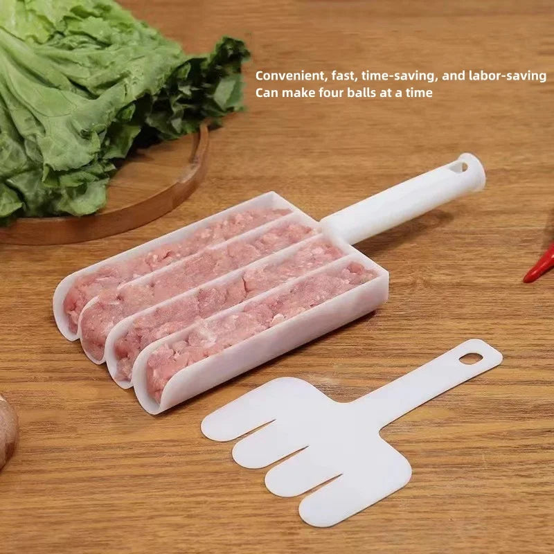 Stainless Steel Meatball Maker Fruit Rice and Vegetable Roll Mould Fried Meatball Rice-meat Dumplings Clamp Kitchen Tools